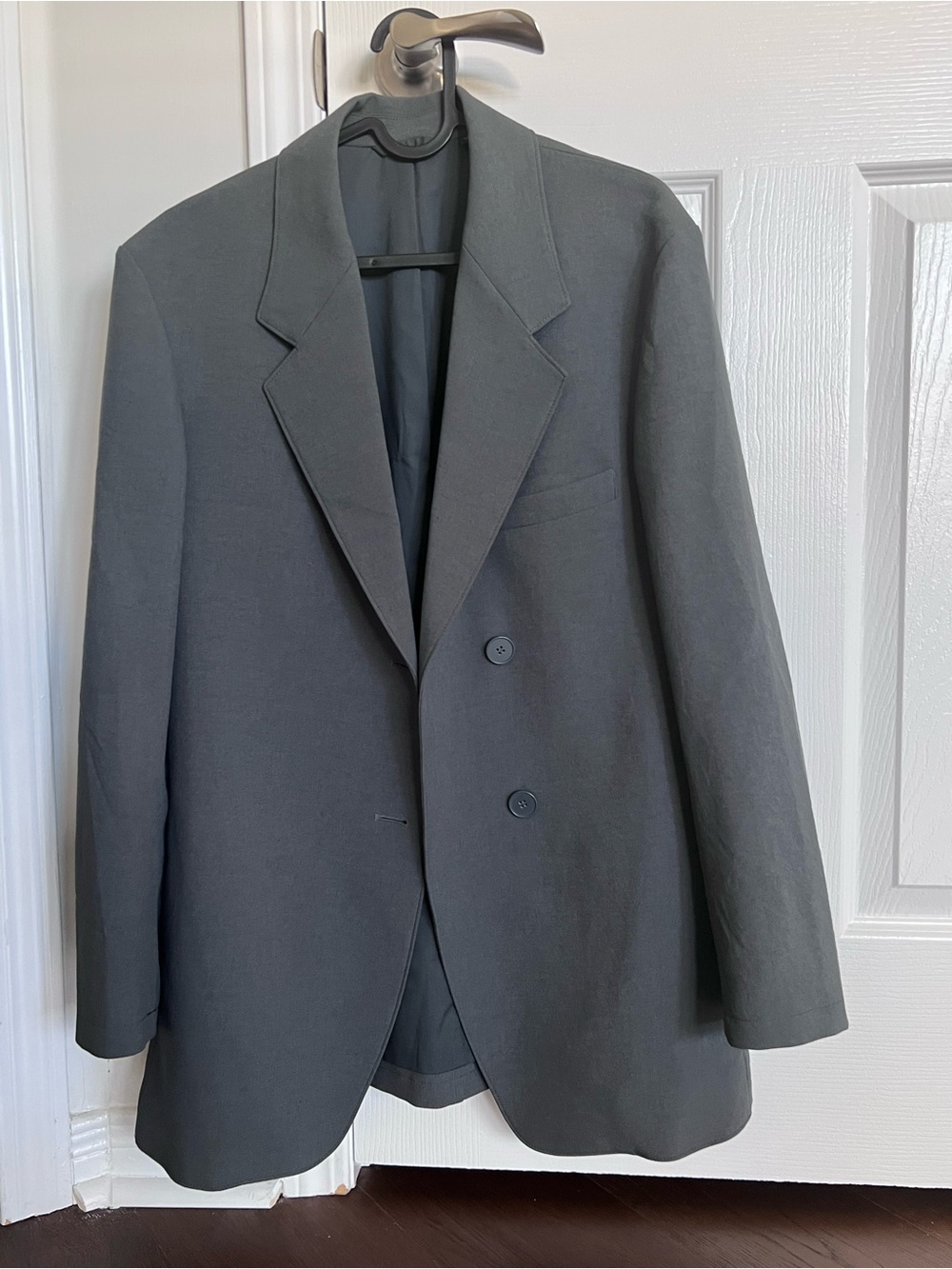 Uniqlo U Women Classic Double-Breasted Blazer - Dark green， SZ M